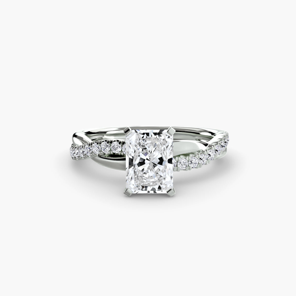 Anello Twist Pavé Smeraldo